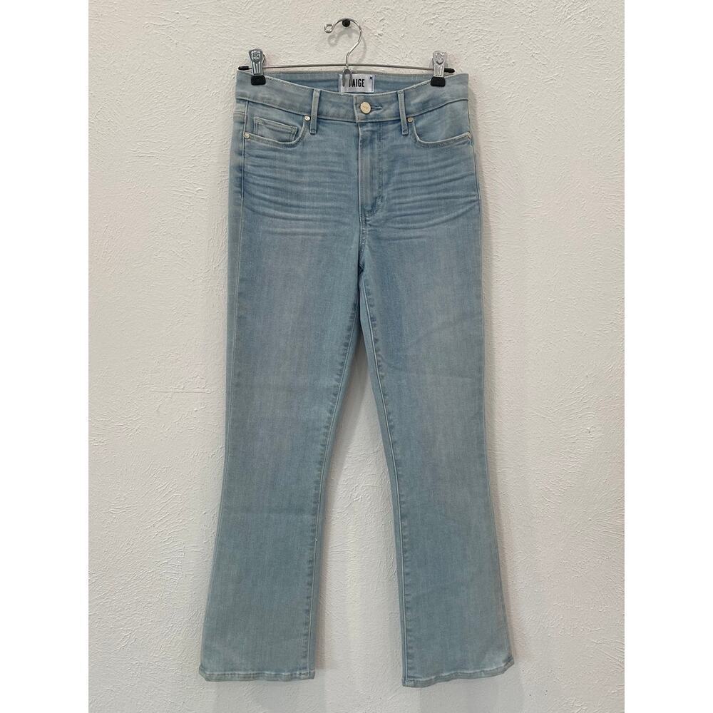 Paige Colette Crop Flare Jeans Size 27 Light Blue